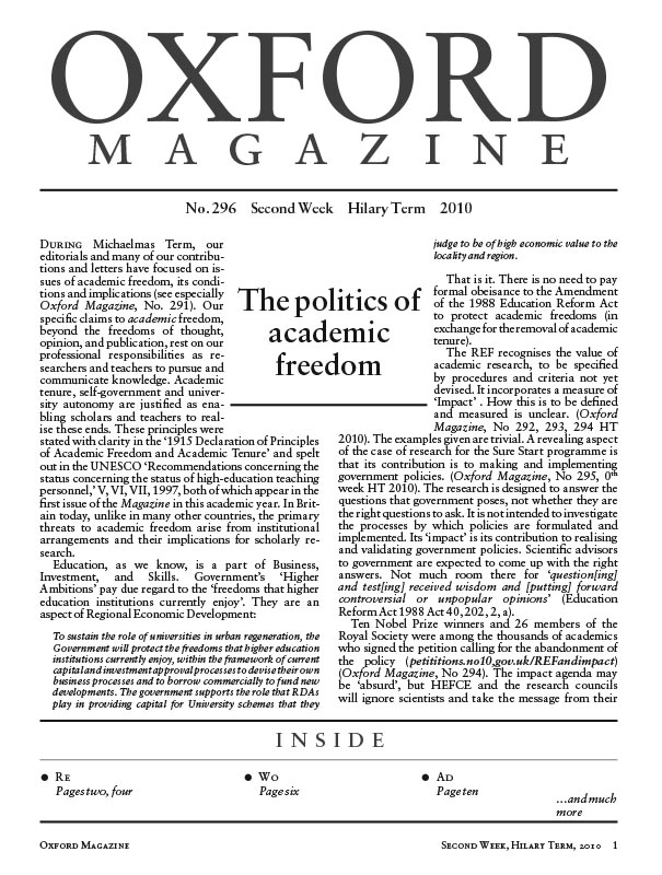 Oxford Magazine No 296.indd